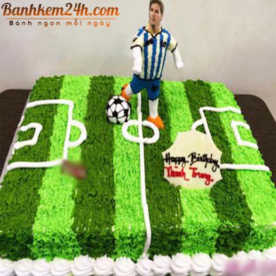 Mẫu bánh sinh nhật hình bóng đá 001, mẫu bánh sinh nhật sân bóng
